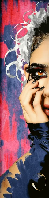 Free dark romance bookmark featuring a white-haired figure touching a cheek